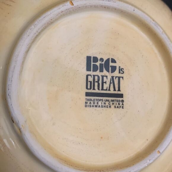 Tabletops Unlimited Big Is Great Ivory Brown 1 Quart Or 4 Cups Serving Bowl Used - Picture 5 of 5